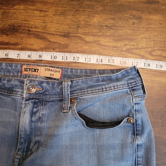 Seven7 Jeans Mens 34x32 Measures 34x30 Slim Straight Leg Medium Light Wash Denim - Picture 5 of 9